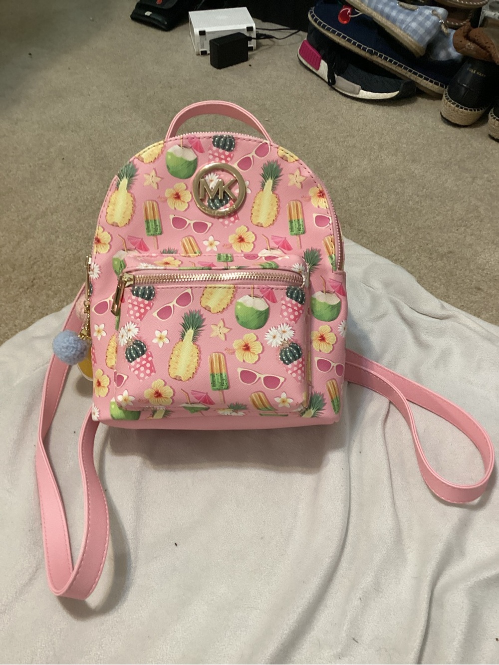 Michael Kors *NOT AUTHENTIC* Pink Tropical Print Mini Backpack